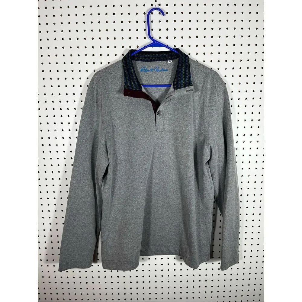 Robert Graham pullover collared fleece sweat shirt size XL
